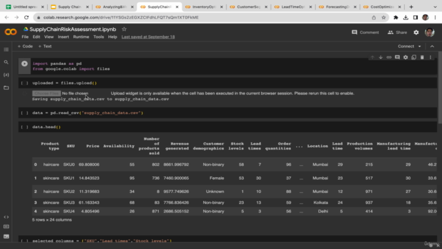 Supply Chain Analysis with Machine Learning & Neural Network – Screenshot 1