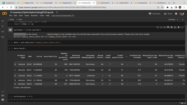 Supply Chain Analysis with Machine Learning & Neural Network – Screenshot 2