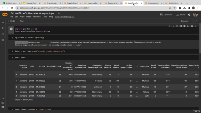 Supply Chain Analysis with Machine Learning & Neural Network – Screenshot 3