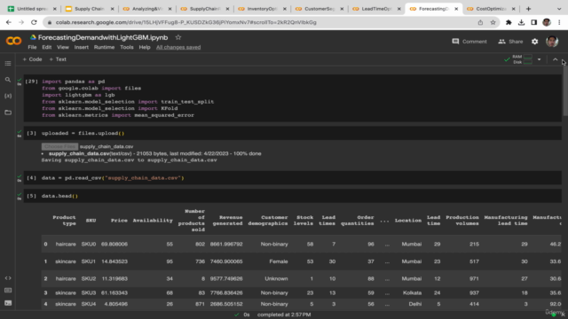 Supply Chain Analysis with Machine Learning & Neural Network – Screenshot 4