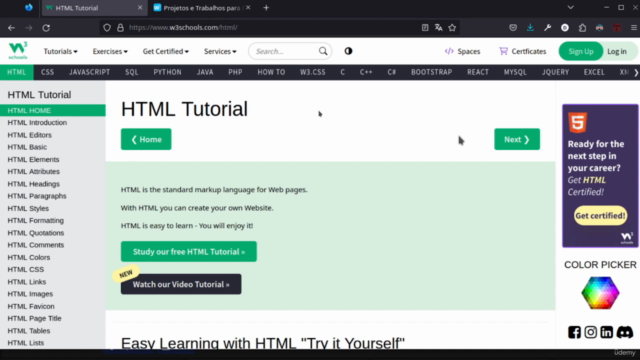 HTML básico para trabalho freelancer – Screenshot 1
