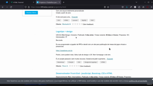 HTML básico para trabalho freelancer – Screenshot 2