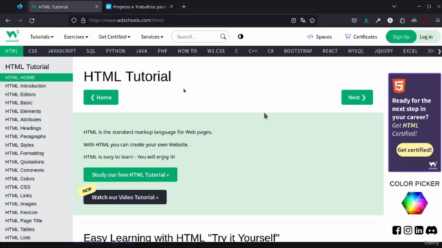 HTML básico para trabalho freelancer – Screenshot 3