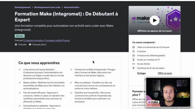 Formation Make (Integromat) : De Débutant à Expert 2025 – Screenshot 1