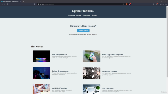 Sıfırdan Zirveye Web Tasarım | Komple Frontend Eğitimi – Screenshot 1