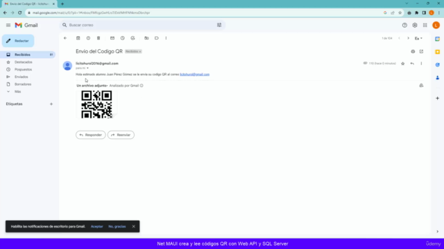 Net MAUI crea y lee códigos QR con Web API y SQL Server – Screenshot 2