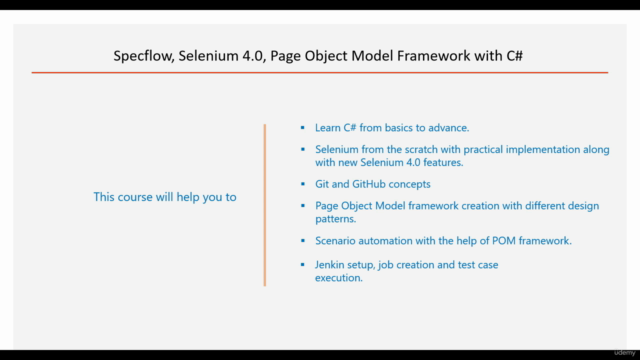 Specflow, BDD, Selenium with C#, Professional POM Framework – Screenshot 1