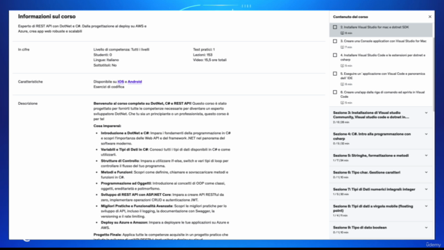 C# e .Net . Sviluppa web api, RESTAPI con csharp e dotnet – Screenshot 1