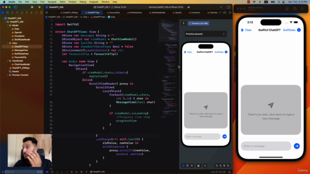 Mastering SwiftUI Chat Apps with ChatGPT, SwiftData & TipKit – Screenshot 1