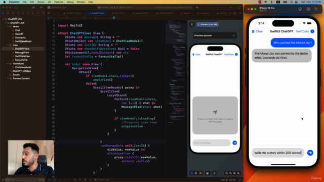 Mastering SwiftUI Chat Apps with ChatGPT, SwiftData & TipKit – Screenshot 2