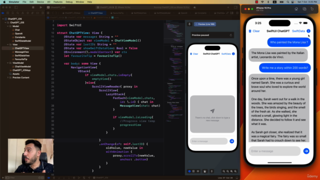 Mastering SwiftUI Chat Apps with ChatGPT, SwiftData & TipKit – Screenshot 4