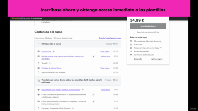 Curso Instagram: 150 Plantillas Personalizables en Canva – Screenshot 4