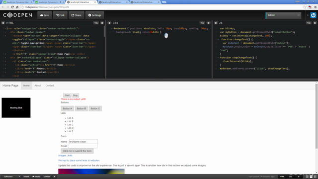 JavaScript DOM Dynamic Web interactive content Boot Camp - Screenshot_03
