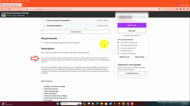 Gerontology: Psychology of Old Age Certificate – Screenshot 1