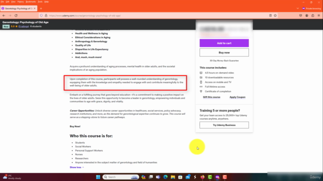 Gerontology: Psychology of Old Age Certificate – Screenshot 3