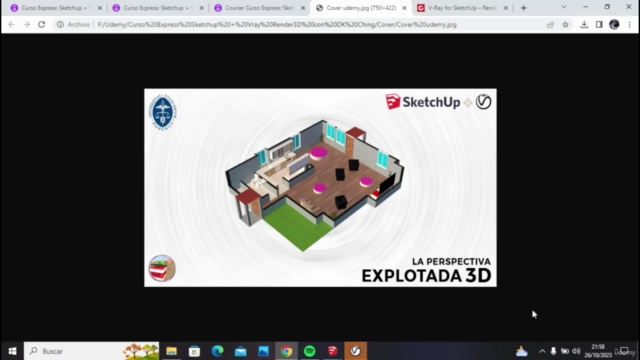 Curso Express: Sketchup + Vray. Render3D Explotado en 6 paso – Screenshot 1