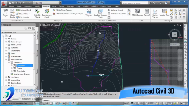 Curso Autocad Civil 3D 2013 Canais e Redes de Tubulação – Screenshot 1