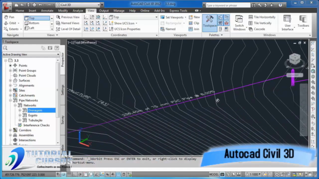Curso Autocad Civil 3D 2013 Canais e Redes de Tubulação – Screenshot 3