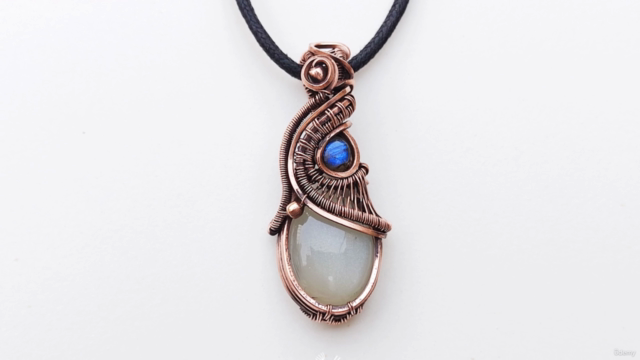 Wire Wrapping Jewelry Making: BlueMoon Wire Wrap Pendant – Screenshot 4