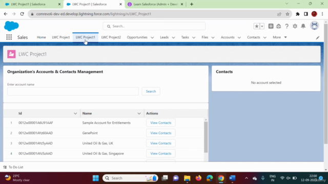 Salesforce LWC (Lightning Web Component) with Live Project – Screenshot 1