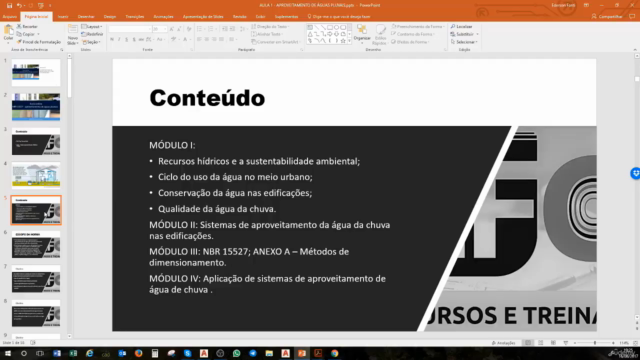 Curso Projeto de Aproveitamento de Águas Pluviais – Screenshot 1