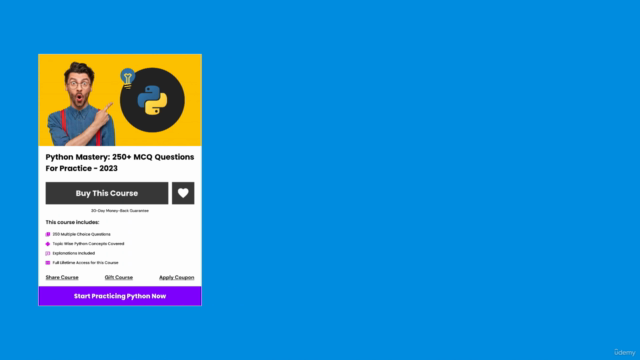Python Challenge: 250 Quiz Questions for Practice & Revision – Screenshot 1