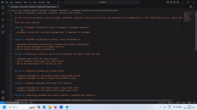SonarQube, SonarCloud, SonarLint Tutorials with Projects – Screenshot 1
