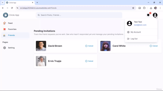 Creating a Social Media App with C#, JS, ASP.NET and Azure – Screenshot 2