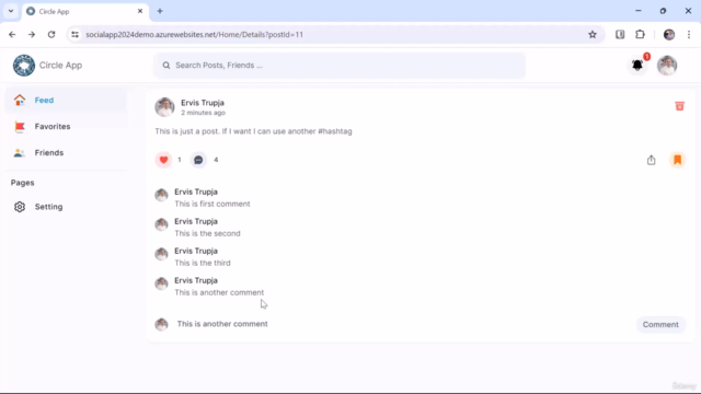 Creating a Social Media App with C#, JS, ASP.NET and Azure – Screenshot 4