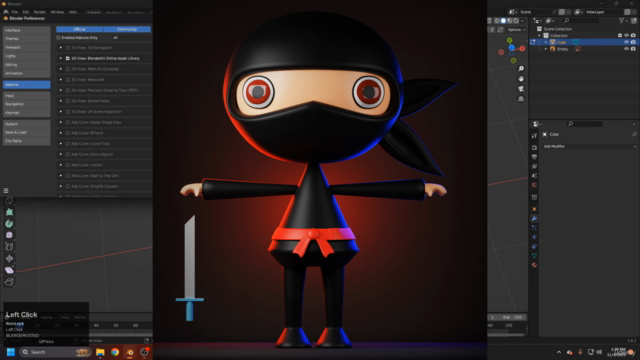 Blender Ninja Character Modeling: From Concept to Render – Screenshot 1