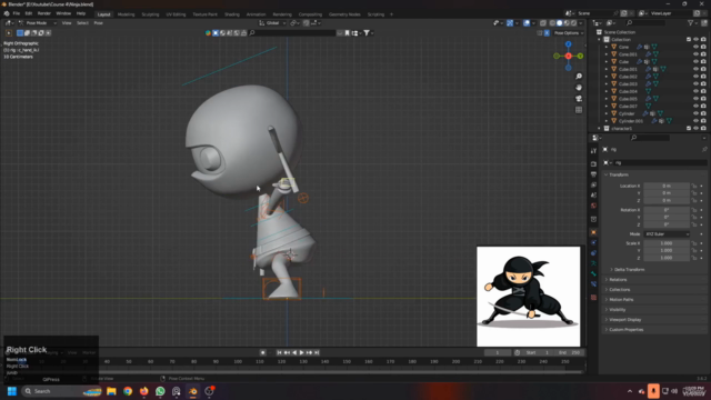 Blender Ninja Character Modeling: From Concept to Render – Screenshot 4