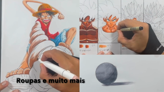 Curso de desenho: Como colorir animes com marcadores – Screenshot 2