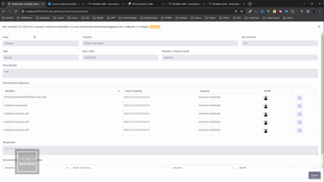 Crea una Mesa de Partes Virtual con PHP, MySQL y JS – Screenshot 2