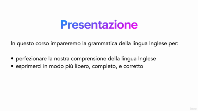 Studio della lingua inglese, Modulo Grammatica – Screenshot 2