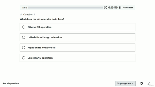 Java MCQ – Screenshot 1