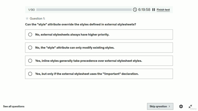 HTML Interview Questions Practice Test MCQ | Quiz – Screenshot 1