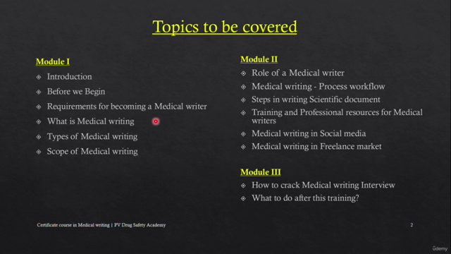 Certificate Course in Medical Writing – Screenshot 2