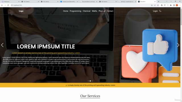 Web Tasarım Frontend REACT, TAILWINDCSS, ANIME JS, SWIPER JS – Screenshot 1