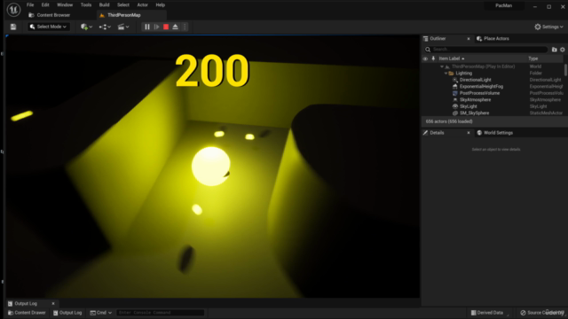 Unreal Engine 5 + PAC-MAN like Spiel mit Blueprints + Assets – Screenshot 1