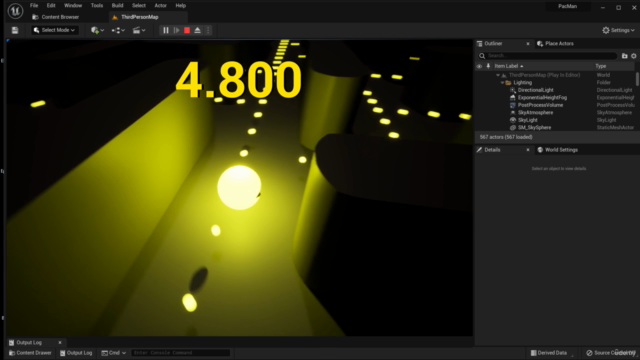Unreal Engine 5 + PAC-MAN like Spiel mit Blueprints + Assets – Screenshot 2