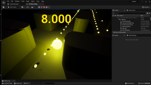 Unreal Engine 5 + PAC-MAN like Spiel mit Blueprints + Assets – Screenshot 3
