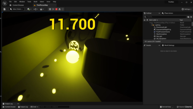 Unreal Engine 5 + PAC-MAN like Spiel mit Blueprints + Assets – Screenshot 4