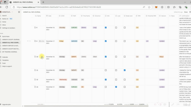 Guide to Established a Notion-Based Trading journal – Screenshot 4