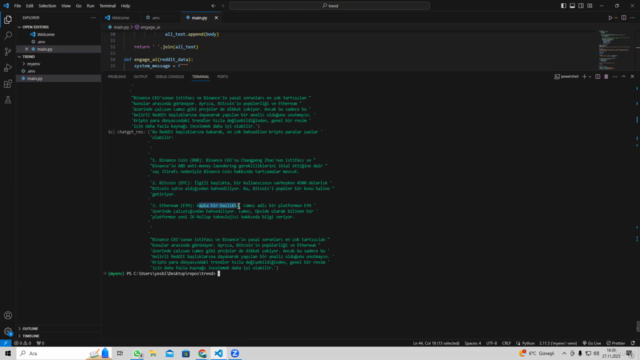 Reddit ve ChatGPT Kullanarak Kripto Piyasa Analizi – Screenshot 4