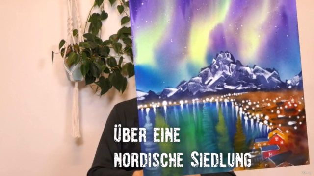 Aquarell-Kurs: Magische Polarlichter in Aquarell zaubern – Screenshot 3