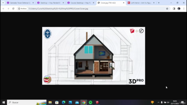 Curso Express Sketchup + Vray: Render3D en 4 pasos ★ – Screenshot 1
