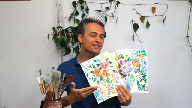 Aquarell-Kurs: Blumen Locker und Expressiv in Aquarell malen – Screenshot 1