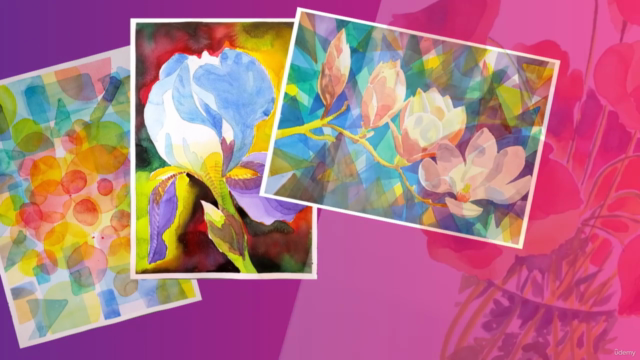 Aquarell-Kurs: Blumen in Lasur-Technik für Aquarell malen – Screenshot 3