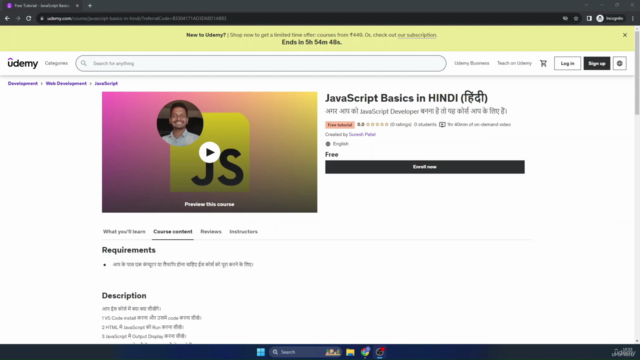JavaScript Basics in HINDI (हिंदी) – Screenshot 1