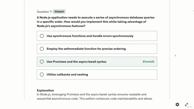 400+ Node JS Interview Questions Practice Test – Screenshot 2